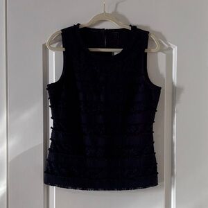 J. Crew Classic Black Textured Tank Top